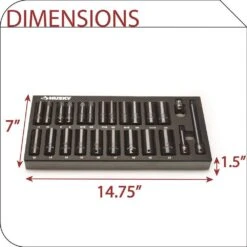 Husky 3/8 In. Drive SAE/Metric Deep Impact Socket Set In EVA Foam (24-Pieces) -Husky Tools Shop husky impact socket sets h3dimpss24pceva 40 1000