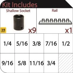 Husky 3/8 In. Drive Standard SAE 6-Point Impact Socket Set (9-Piece) -Husky Tools Shop husky impact socket sets h3dimss9pc e1 1000