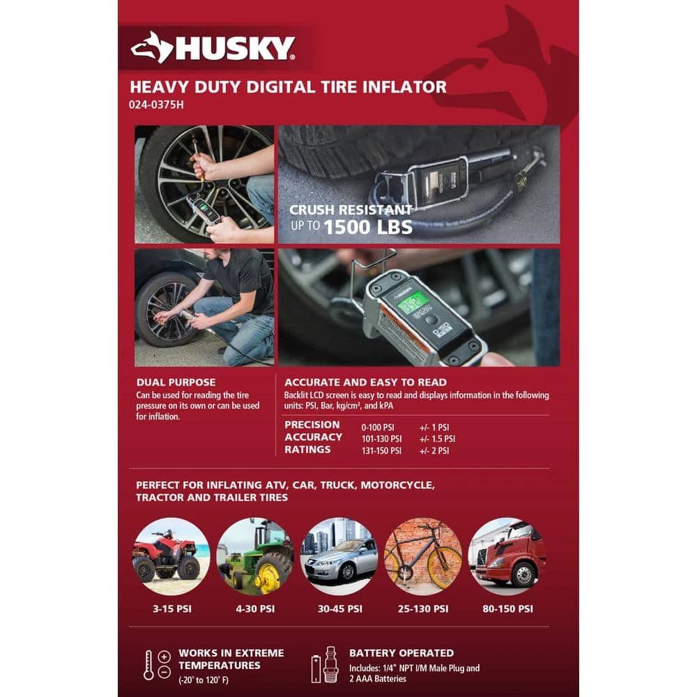 Husky Heavy Duty Digital Tire Inflator 9 Husky Heavy Duty Digital Tire Inflator - Image 7