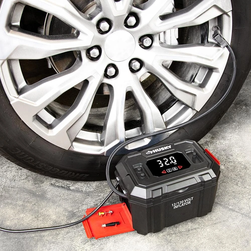 Husky 12-Volt/120-Volt Home & Auto Tire Inflator 5 Husky 12-Volt/120-Volt Home & Auto Tire Inflator - Image 3