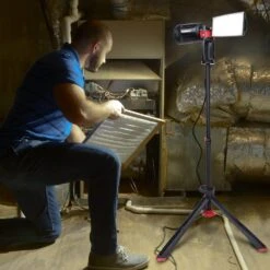 Husky 7000 Lumens Portable Corded LED Work Light With Tripod -Husky Tools Shop husky jobsite lighting 7901304012 76 1000