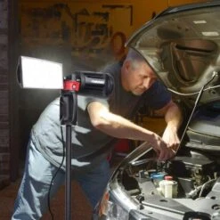 Husky 7000 Lumens Portable Corded LED Work Light With Tripod -Husky Tools Shop husky jobsite lighting 7901304012 d4 1000