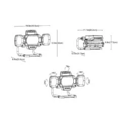Husky 10,000 Lumen Three-Head Hybrid LED Work Light With Rechargeable Battery -Husky Tools Shop husky jobsite lighting 7903801012 77 1000