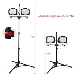 Husky 20,000 Lumen Two-Head Corded LED Work Light With Tripod -Husky Tools Shop husky jobsite lighting 7903805012 4f 1000