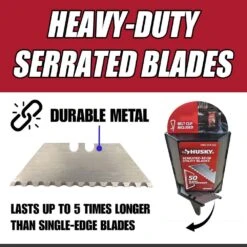 Husky Serrated Blade (50-Pack) -Husky Tools Shop husky knife blades hky00015 4f 1000