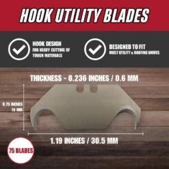 Husky Hook Blades (75-Pieces) -Husky Tools Shop husky knife blades hky00066 4f 1000