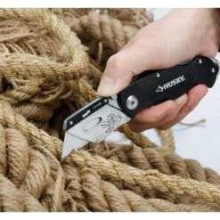 Husky Sure-Grip Folding Lock-Back Utility Knife Set (2-Piece) -Husky Tools Shop husky knife sets 99770 1f 1000