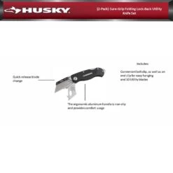Husky Sure-Grip Folding Lock-Back Utility Knife Set (2-Piece) -Husky Tools Shop husky knife sets 99770 c3 1000