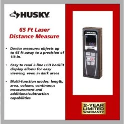 Husky 65 Ft. Laser Distance Measure -Husky Tools Shop husky laser distance measurer 90961 40 1000