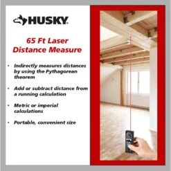 Husky 65 Ft. Laser Distance Measure -Husky Tools Shop husky laser distance measurer 90961 a0 1000
