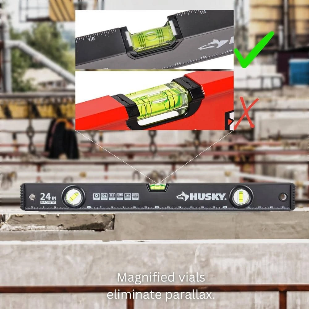 Husky 903 24 In. Heavy-Duty Magnetic Box Beam Level 7 Husky 903 24 In. Heavy-Duty Magnetic Box Beam Level - Image 5