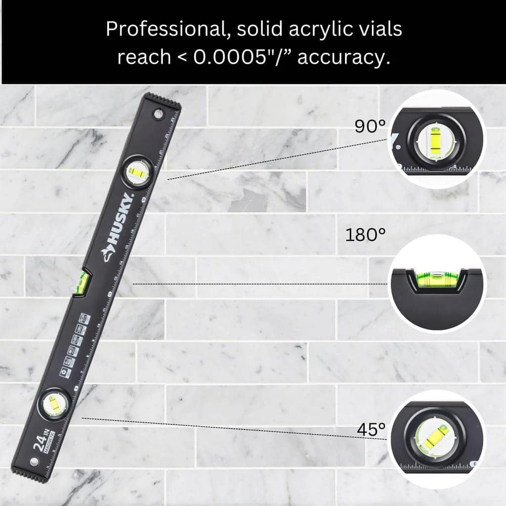 Husky 903 24 In. Heavy-Duty Magnetic Box Beam Level 8 Husky 903 24 In. Heavy-Duty Magnetic Box Beam Level - Image 6