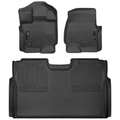 Front And 2nd Seat Floor Liners Fits 2015-19 Ford F-150 SuperCrew