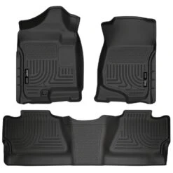 Front & 2nd Seat Floor Liners Fits 08-13 Silverado/Sierra 1500 Crew