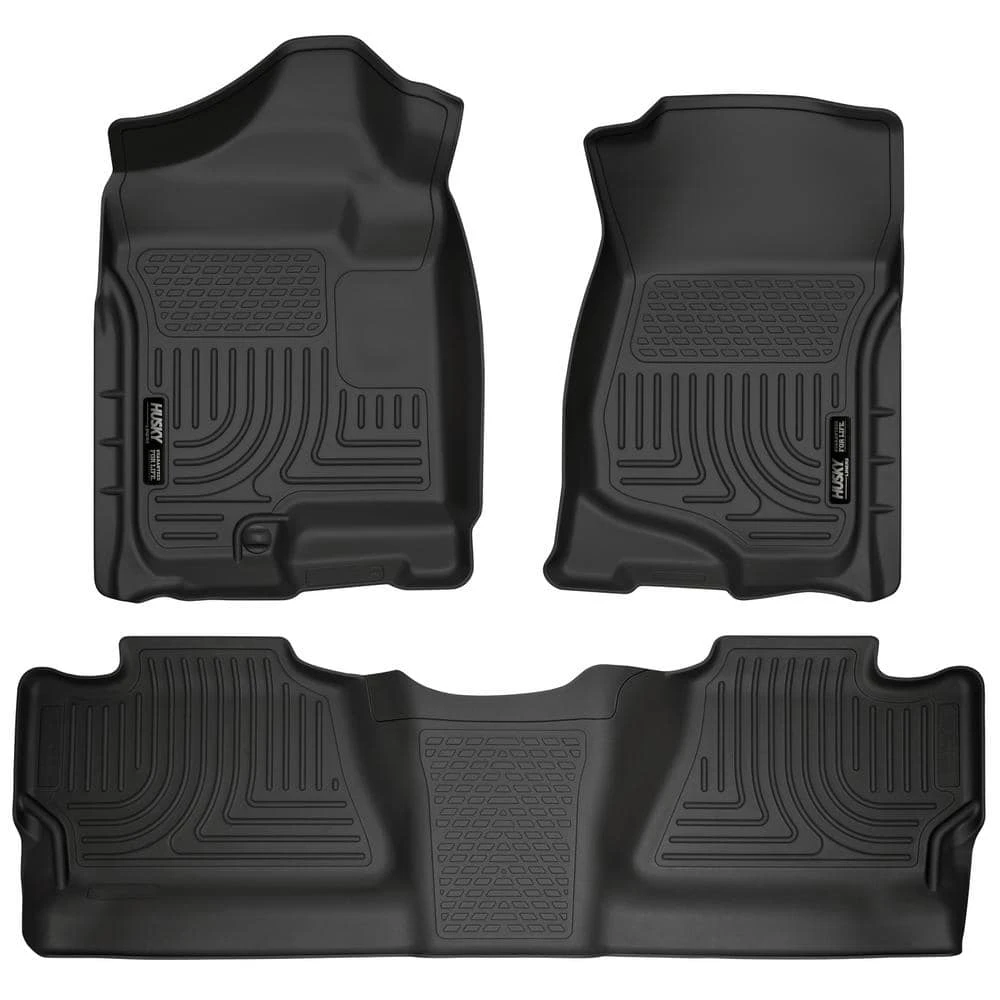 Front & 2nd Seat Floor Liners Fits 08-13 Silverado/Sierra 1500 Crew 3 Front & 2nd Seat Floor Liners Fits 08-13 Silverado/Sierra 1500 Crew