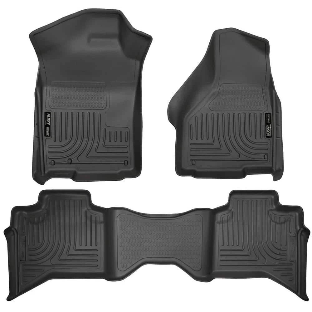 Front & 2nd Seat Floor Liners Fits 09-18 Ram 1500 Quad Cab 3 Front & 2nd Seat Floor Liners Fits 09-18 Ram 1500 Quad Cab
