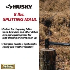 Husky 8 Lbs. Splitting Maul Guarded With 36 In. Fiberglass Handle -Husky Tools Shop husky mauls 35298 1d 1000