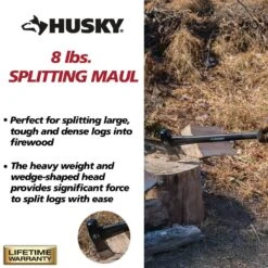 Husky 8 Lbs. Splitting Maul Guarded With 36 In. Fiberglass Handle -Husky Tools Shop husky mauls 35298 40 1000