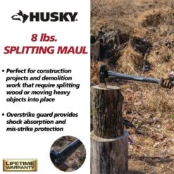 Husky 8 Lbs. Splitting Maul Guarded With 36 In. Fiberglass Handle -Husky Tools Shop husky mauls 35298 66 1000