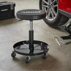 Husky Pneumatic Adjustable Creeper Seat With 15 In. Tool Storage Tray -Husky Tools Shop husky mechanics creepers hpl4803 dip 31 1000