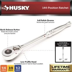 Husky 1/4 In., 3/8 In. And 1/2 In. Mechanics Tool Set With EVA Storage Trays (222-Piece) -Husky Tools Shop husky mechanics tool sets h222sdtsevacb 4f 1000