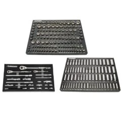 Husky 1/4 In., 3/8 In. And 1/2 In. Mechanics Tool Set With EVA Storage Trays (222-Piece)