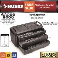 Husky Mechanics Tool Set (270-Piece) -Husky Tools Shop husky mechanics tool sets h270mtsq223 40 1000