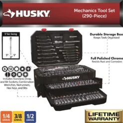 Husky Mechanics Tool Set (290-Piece) -Husky Tools Shop husky mechanics tool sets h290mts 40 1000