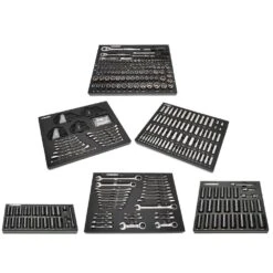 Husky 1/4 In., 3/8 In. And 1/2 In. Drive Mechanics Tool Set With Impact Sockets And EVA Storage Trays (370-Piece)