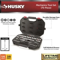 Husky Mechanics Tool Set (75-Piece) -Husky Tools Shop husky mechanics tool sets h75mts 40 1000