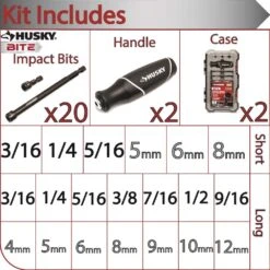 Husky BITE SAE And Metric Impact Ready Interchangeable Nut Driver Set With Cushion-Grip Handles (20-Piece) 14 Husky BITE SAE And Metric Impact Ready Interchangeable Nut Driver Set With Cushion-Grip Handles (20-Piece) -Husky Tools Shop husky nut driver sets hbnd20pcsmcb 40 1000