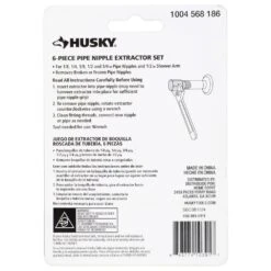 Husky Pipe Nipple Extractor Set (6-Piece) 15 Husky Pipe Nipple Extractor Set (6-Piece) -Husky Tools Shop husky pipe and drain extractors 410 391 0111 c3 1000