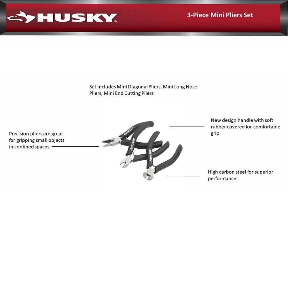 Husky Mini Pliers Set (3-Piece) 11 Husky Mini Pliers Set (3-Piece) - Image 9