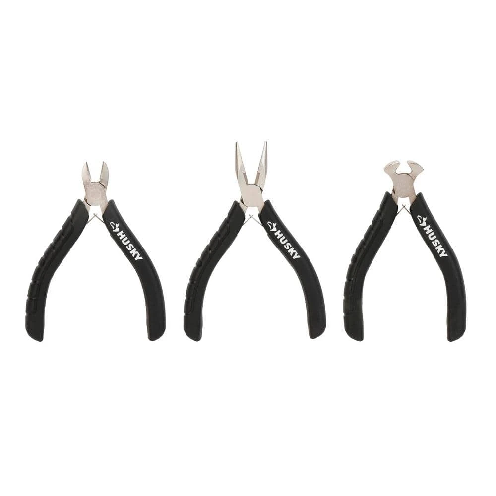 Husky 3-Piece Mini Pliers Set 3 Husky 3-Piece Mini Pliers Set