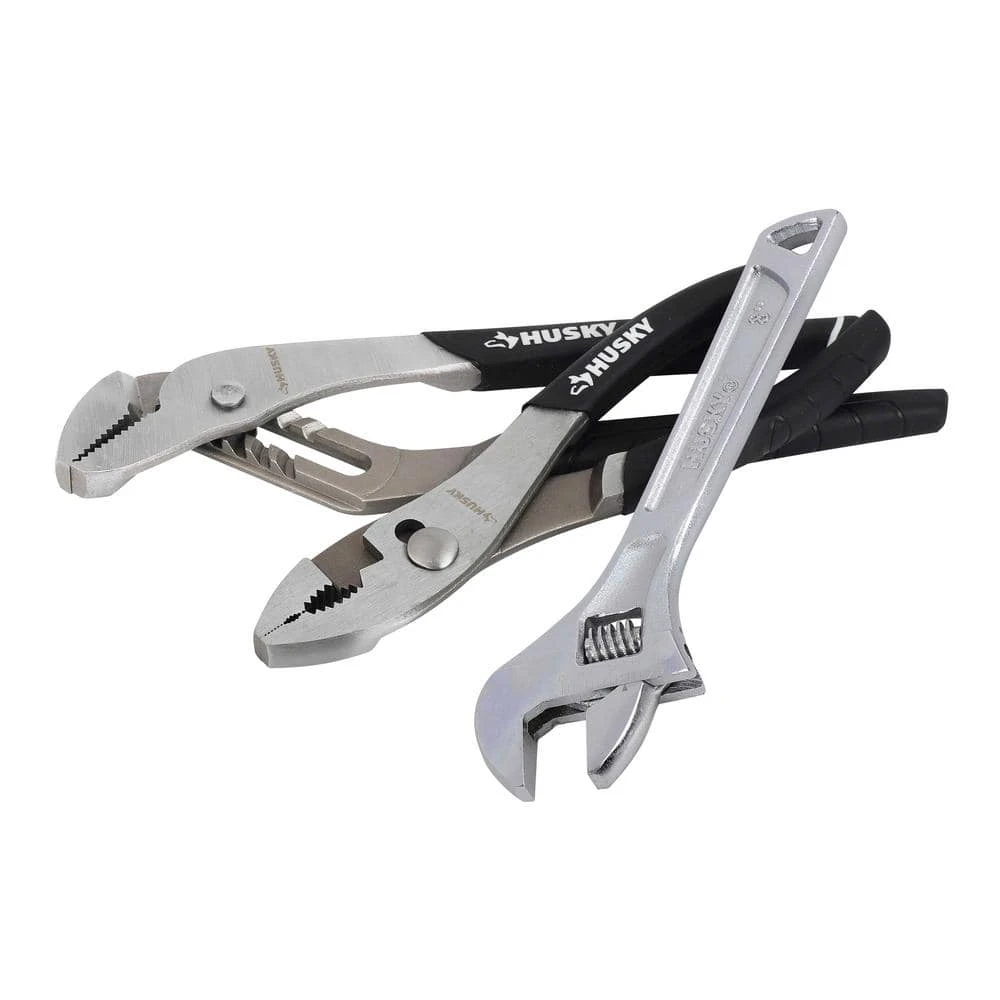 Husky Pliers And Wrench Set (3-Piece) 3 Husky Pliers And Wrench Set (3-Piece)