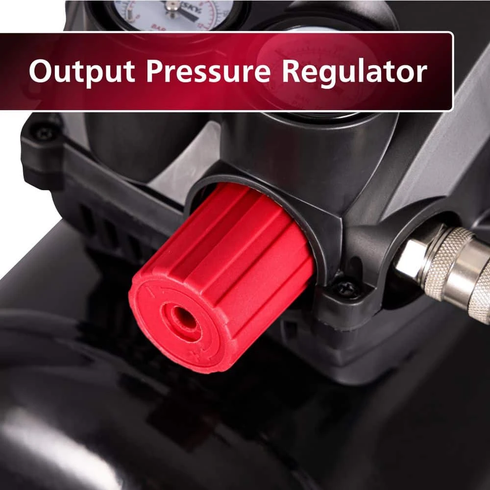 Husky 3 Gal. 120 PSI Portable Electric Oil-Free Light Duty Hotdog Air Compressor With Fold Down Handle And 1-Quick Coupler 9 Husky 3 Gal. 120 PSI Portable Electric Oil-Free Light Duty Hotdog Air Compressor With Fold Down Handle And 1-Quick Coupler - Image 7