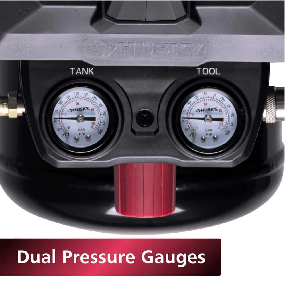 Husky 4 Gal. 175 PSI Electric Oil-Free High Performance Air Compressor With 25 Ft. Air Hose And 2-in-1 Brad Nailer/Stapler 12 Husky 4 Gal. 175 PSI Electric Oil-Free High Performance Air Compressor With 25 Ft. Air Hose And 2-in-1 Brad Nailer/Stapler - Image 10