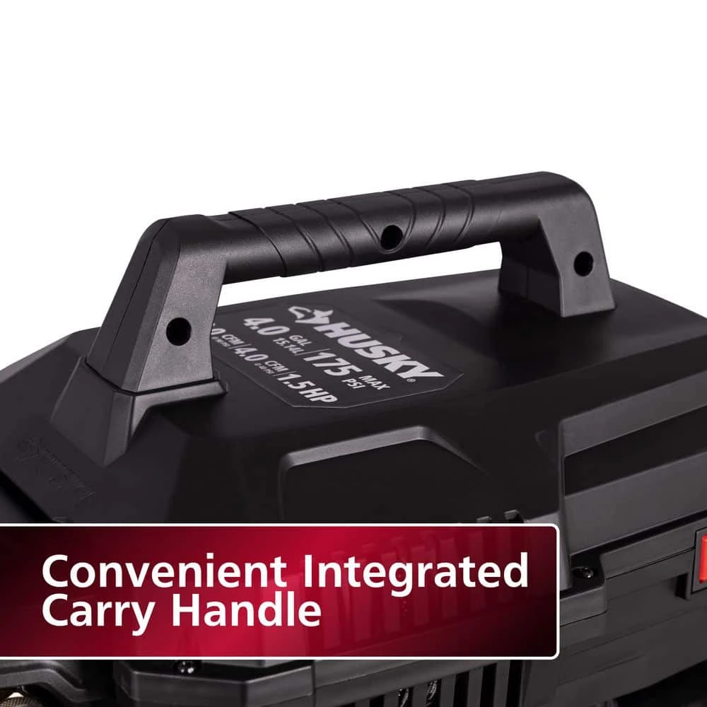 Husky 4 Gal. 175 PSI Electric Oil-Free High Performance Air Compressor With 25 Ft. Air Hose And 2-in-1 Brad Nailer/Stapler 10 Husky 4 Gal. 175 PSI Electric Oil-Free High Performance Air Compressor With 25 Ft. Air Hose And 2-in-1 Brad Nailer/Stapler - Image 8