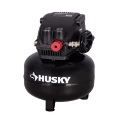 Husky 3 Gal. 120 PSI Portable Electric Oil-Free Light Duty Pancake Air Compressor With Fold Down Handle And 1-Quick Coupler