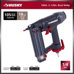 Husky HSKY 6 Gal. 150 PSI Portable Electric Pancake Air Compressor W/18GA Brad Nailer And Hose -Husky Tools Shop husky portable air compressors 02106415a 77 1000