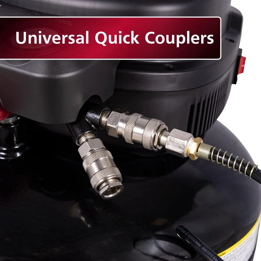 Husky 6 Gal. 175 PSI Electric Oil-Free High Performance Jobsite Pancake Air Compressor With Dual Gauges And 2-Quick Couplers 7 Husky 6 Gal. 175 PSI Electric Oil-Free High Performance Jobsite Pancake Air Compressor With Dual Gauges And 2-Quick Couplers - Image 5