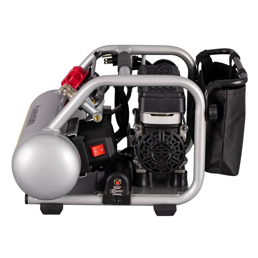 Husky 1 Gal. 135 PSI Portable Electric Oil-Free Quiet Jobsite Air Compressor With Dual Pressure Gauges And 1-Quick Coupler 4 Husky 1 Gal. 135 PSI Portable Electric Oil-Free Quiet Jobsite Air Compressor With Dual Pressure Gauges And 1-Quick Coupler - Image 2