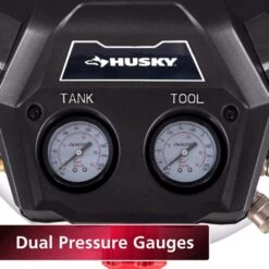 Husky 6 Gal. 150 PSI Portable Electric Oil-Free Quiet Jobsite Pancake Air Compressor With Aluminum Tank And 2-Quick Couplers 26 Husky 6 Gal. 150 PSI Portable Electric Oil-Free Quiet Jobsite Pancake Air Compressor With Aluminum Tank And 2-Quick Couplers -Husky Tools Shop husky portable air compressors 3310643 44 1000