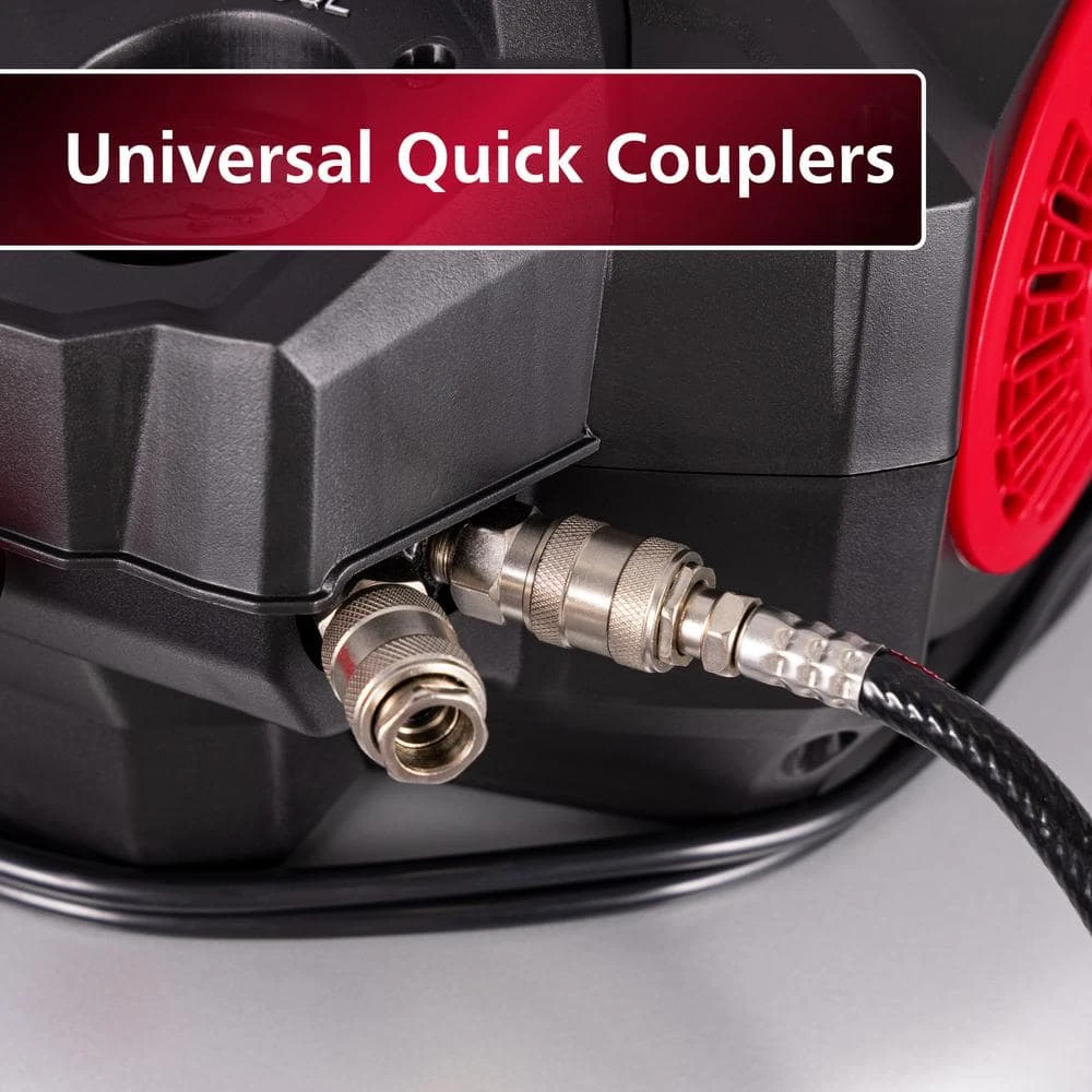 Husky 6 Gal. 150 PSI Portable Electric Oil-Free Quiet Jobsite Pancake Air Compressor With Aluminum Tank And 2-Quick Couplers 10 Husky 6 Gal. 150 PSI Portable Electric Oil-Free Quiet Jobsite Pancake Air Compressor With Aluminum Tank And 2-Quick Couplers - Image 8