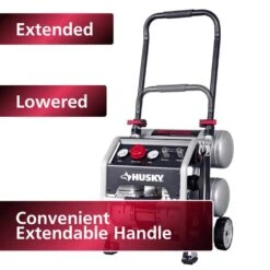 Husky 4.5 Gal. 175 PSI Portable Electric Oil-Free Quiet Twin Stack Jobsite Air Compressor W/Rubber Wheels And 2-Quick Couplers -Husky Tools Shop husky portable air compressors 3320445 4f 1000