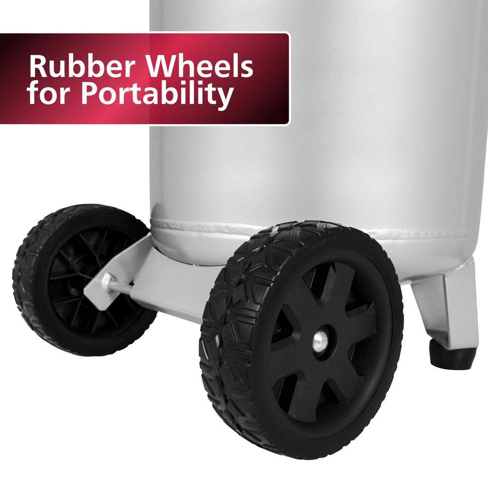 Husky 20 Gal.165 PSI Vertical Electric Oil-Free Quiet Auto/Workshop Air Compressor With Dual Gauges And 2-Quick Couplers 13 Husky 20 Gal.165 PSI Vertical Electric Oil-Free Quiet Auto/Workshop Air Compressor With Dual Gauges And 2-Quick Couplers - Image 11