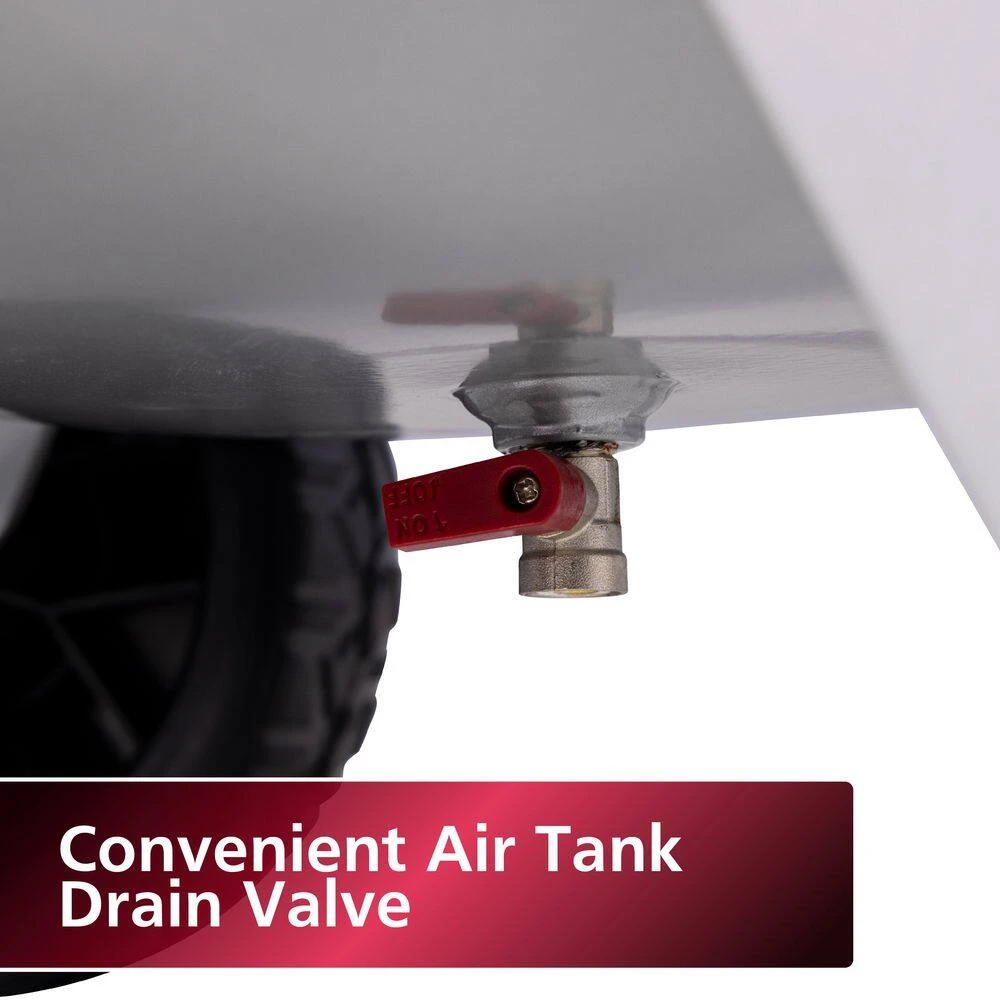 Husky 20 Gal.165 PSI Vertical Electric Oil-Free Quiet Auto/Workshop Air Compressor With Dual Gauges And 2-Quick Couplers 12 Husky 20 Gal.165 PSI Vertical Electric Oil-Free Quiet Auto/Workshop Air Compressor With Dual Gauges And 2-Quick Couplers - Image 10