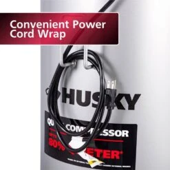 Husky 27 Gal.165 PSI Vertical Electric Oil-Free Quiet Auto/Workshop Air Compressor With Dual Gauges And 2-Quick Couplers 27 Husky 27 Gal.165 PSI Vertical Electric Oil-Free Quiet Auto/Workshop Air Compressor With Dual Gauges And 2-Quick Couplers -Husky Tools Shop husky portable air compressors 3332741 d4 1000