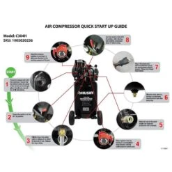 Husky 30 Gal. 175 PSI Oil Lubed Belt Drive Portable Vertical Electric Air Compressor -Husky Tools Shop husky portable air compressors c304h 1f 1000