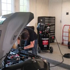 Husky 30 Gal. 175 PSI Oil Lubed Belt Drive Portable Vertical Electric Air Compressor -Husky Tools Shop husky portable air compressors c304h 31 1000